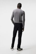Lyle Merino Crew Neck Sweater Grey Melange Men J.Lindeberg Clothing 66XF986