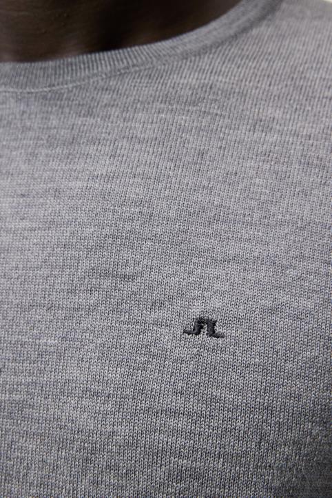 Lyle Merino Crew Neck Sweater Grey Melange Men J.Lindeberg Clothing 66XF986 - Image 4