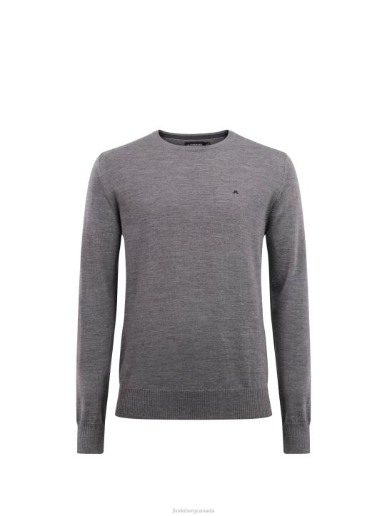 Lyle Merino Crew Neck Sweater Grey Melange Men J.Lindeberg Clothing 66XF986 - Image 5