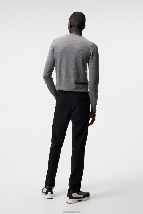 Lyle Merino Crew Neck Sweater Grey Melange Men J.Lindeberg Clothing 66XF986 - Image 1