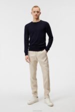 Lyle Merino Crew Neck Sweater Navy Men J.Lindeberg Clothing 66XF987 - Image 2