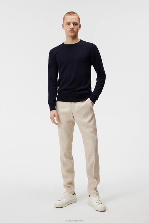 Lyle Merino Crew Neck Sweater Navy Men J.Lindeberg Clothing 66XF987 - Image 2