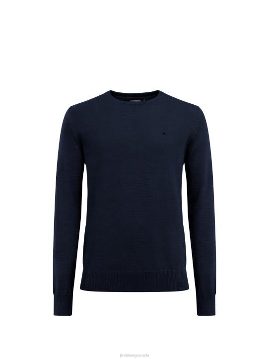 Lyle Merino Crew Neck Sweater Navy Men J.Lindeberg Clothing 66XF987 - Image 5