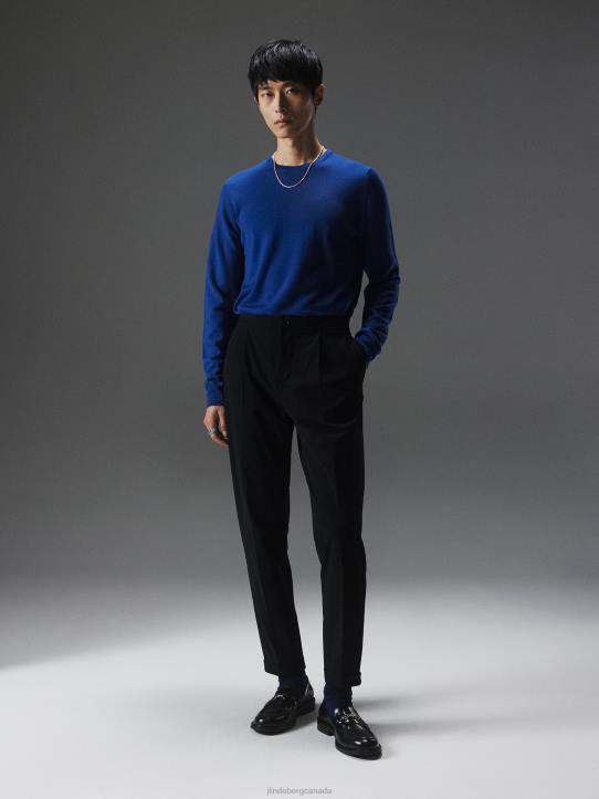 Lyle Merino Crew Neck Sweater Navy Peony Men J.Lindeberg Clothing 66XF2286 - Image 2