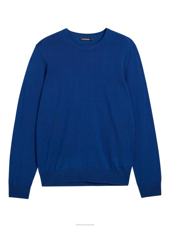 Lyle Merino Crew Neck Sweater Navy Peony Men J.Lindeberg Clothing 66XF2286 - Image 4