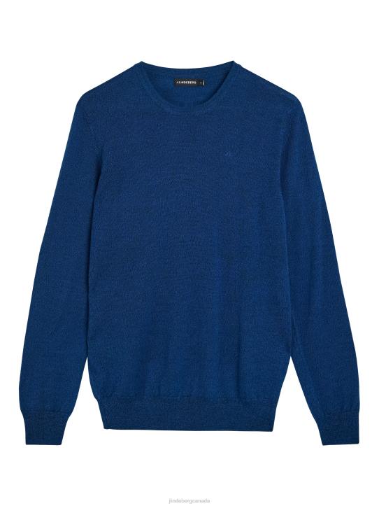 Lyle Merino Sweater Nautical Blue Mouline Men J.Lindeberg Clothing 66XF2323 - Image 5