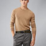 Lyle Merino Sweater Tiger Brown Men J.Lindeberg Clothing 66XF2324