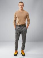 Lyle Merino Sweater Tiger Brown Men J.Lindeberg Clothing 66XF2324 - Image 3