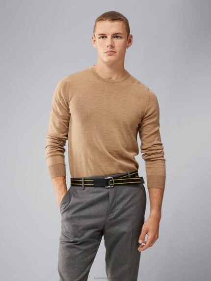 Lyle Merino Sweater Tiger Brown Men J.Lindeberg Clothing 66XF2324