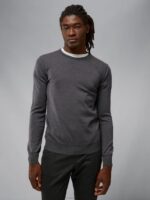 Lyle Merino Sweater Volcanic Ash Men J.Lindeberg Clothing 66XF2322
