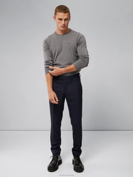 Lyle True Merino Sweater Grey Melange Men J.Lindeberg Clothing 66XF1081 - Image 2