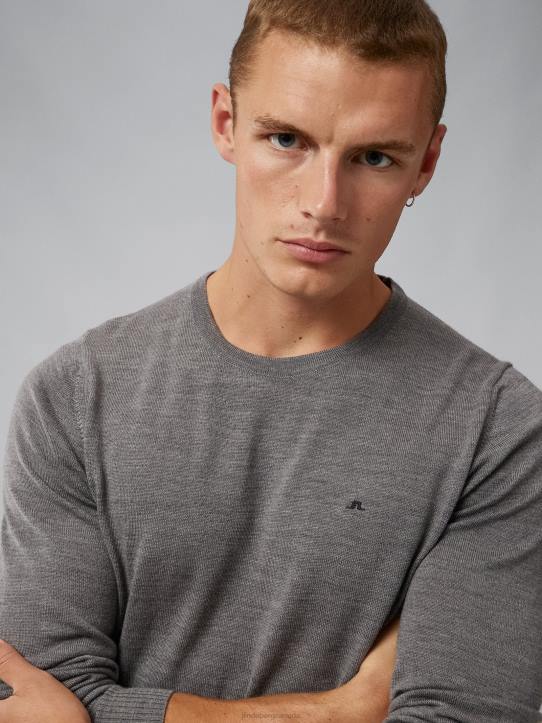 Lyle True Merino Sweater Grey Melange Men J.Lindeberg Clothing 66XF1081 - Image 4