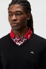 Lymann Knitted Sweater Black Men J.Lindeberg Clothing 66XF557 - Image 4