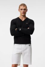 Lymann Knitted Sweater Black Men J.Lindeberg Clothing 66XF651