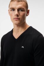 Lymann Knitted Sweater Black Men J.Lindeberg Clothing 66XF651 - Image 4