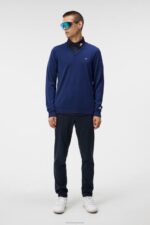 Lymann Knitted Sweater Estate Blue Men J.Lindeberg Clothing 66XF554 - Image 2