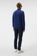 Lymann Knitted Sweater Estate Blue Men J.Lindeberg Clothing 66XF554