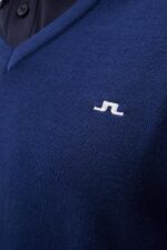 Lymann Knitted Sweater Estate Blue Men J.Lindeberg Clothing 66XF554 - Image 4