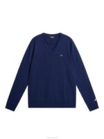 Lymann Knitted Sweater Estate Blue Men J.Lindeberg Clothing 66XF554 - Image 5
