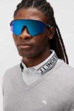 Lymann Knitted Sweater Grey Melange Men J.Lindeberg Clothing 66XF556 - Image 3