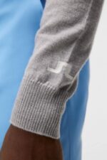 Lymann Knitted Sweater Grey Melange Men J.Lindeberg Clothing 66XF556 - Image 4