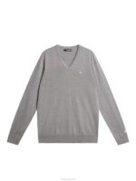 Lymann Knitted Sweater Grey Melange Men J.Lindeberg Clothing 66XF556 - Image 5