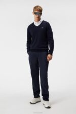 Lymann Knitted Sweater Navy Men J.Lindeberg Clothing 66XF555 - Image 2