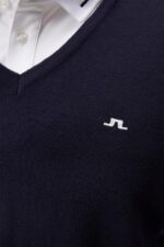 Lymann Knitted Sweater Navy Men J.Lindeberg Clothing 66XF555 - Image 4