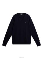 Lymann Knitted Sweater Navy Men J.Lindeberg Clothing 66XF555 - Image 5