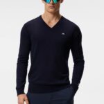 Lymann Knitted Sweater Navy Men J.Lindeberg Clothing 66XF650