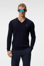 Lymann Knitted Sweater Navy Men J.Lindeberg Clothing 66XF650