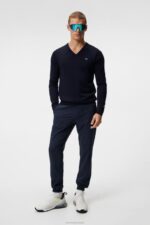 Lymann Knitted Sweater Navy Men J.Lindeberg Clothing 66XF650 - Image 3