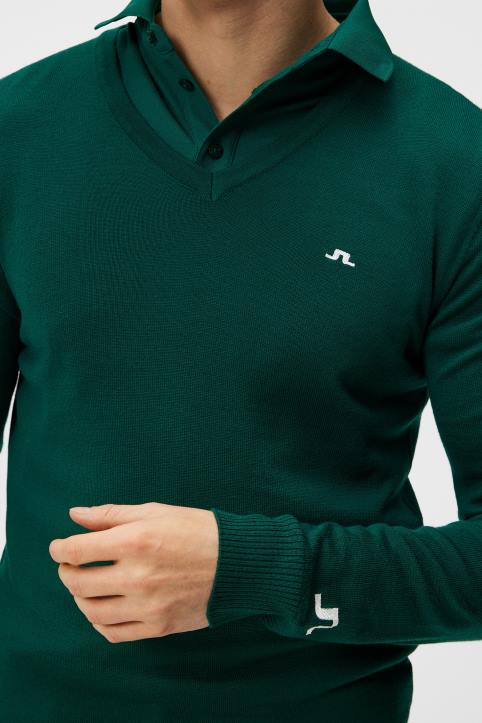 Lymann Knitted Sweater Rain Forest Men J.Lindeberg Clothing 66XF654 - Image 4