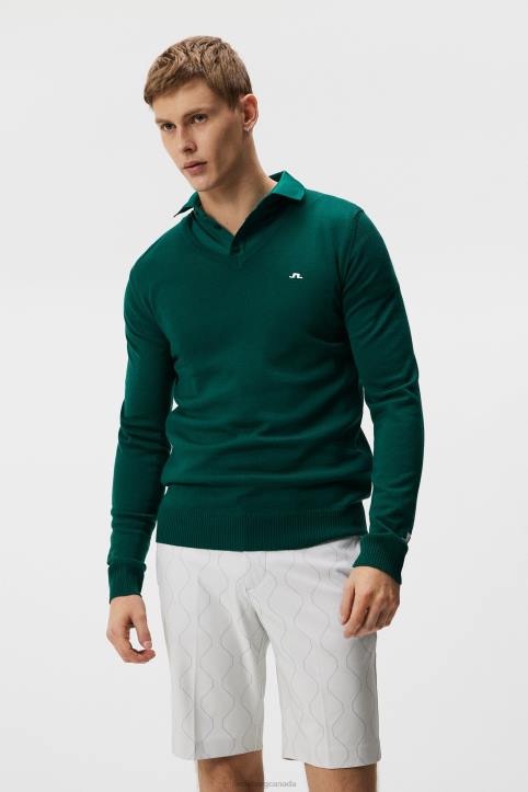 Lymann Knitted Sweater Rain Forest Men J.Lindeberg Clothing 66XF654 - Image 1