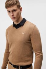 Lymann Knitted Sweater Tiger Brown Men J.Lindeberg Clothing 66XF652 - Image 4