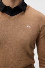 Lymann Knitted Sweater Tiger Brown Men J.Lindeberg Clothing 66XF652 - Image 5