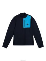 Marc Knitted Sweater Navy Men J.Lindeberg Clothing 66XF596 - Image 4
