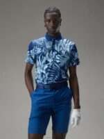 Martin Print Polo Hibiscus Blue Men J.Lindeberg Clothing 66XF338