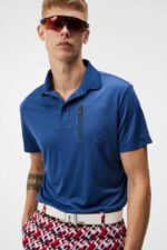 Max Polo Estate Blue Melange Men J.Lindeberg Clothing 66XF45 - Image 3