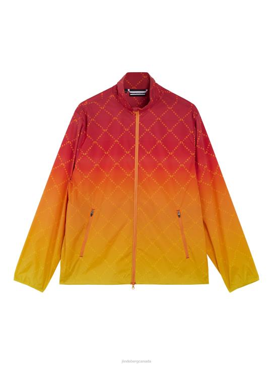 Max Print Wind Jacket Russet Orange Men J.Lindeberg Clothing 66XF723 - Image 4
