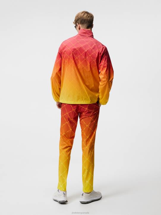Max Print Wind Jacket Russet Orange Men J.Lindeberg Clothing 66XF723 - Image 1
