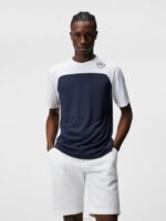 Mesh Blocked T-shirt Navy Men J.Lindeberg Clothing 66XF186