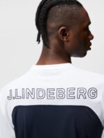 Mesh Blocked T-shirt Navy Men J.Lindeberg Clothing 66XF186 - Image 4