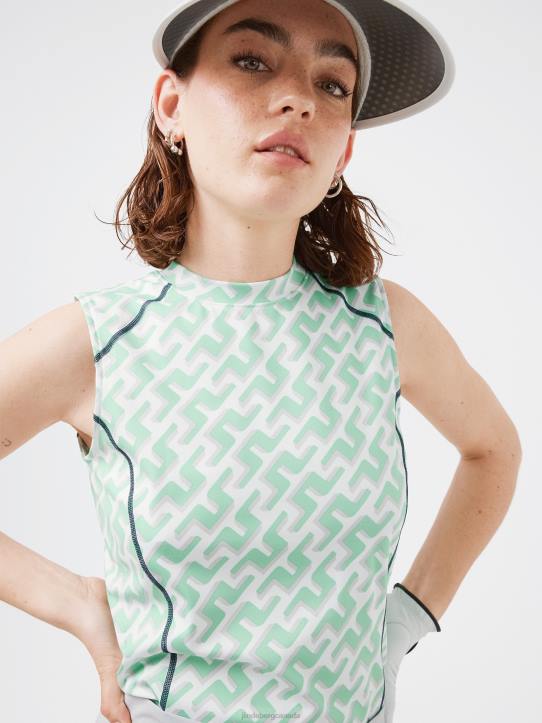 Mona Sleeveless Golf Top Spring Bud 3D Bridge Monogram Women J.Lindeberg Clothing 66XF2591 - Image 3