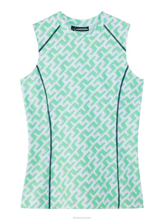 Mona Sleeveless Golf Top Spring Bud 3D Bridge Monogram Women J.Lindeberg Clothing 66XF2591 - Image 4