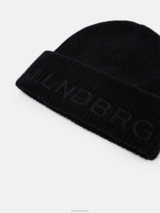 Monti Cashmere Blend Beanie Black Men J.Lindeberg Accessory 66XF2530 - Image 1