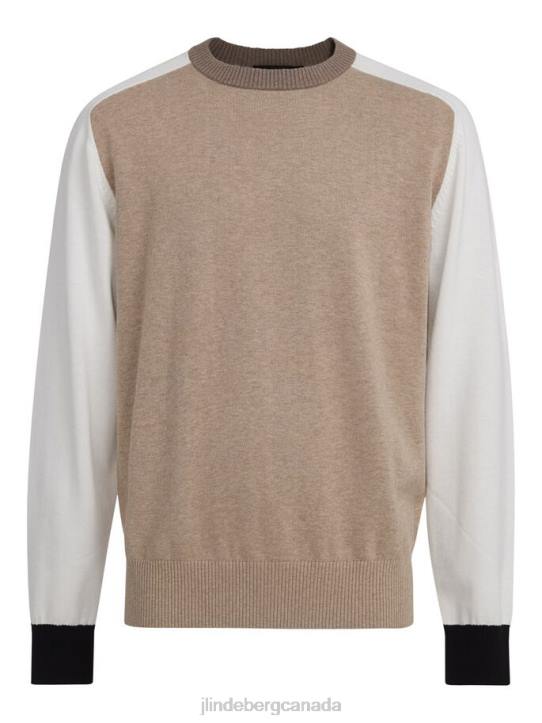 Morgan Color Blocked Sweater Batique Khaki Men J.Lindeberg Clothing 66XF2356 - Image 4