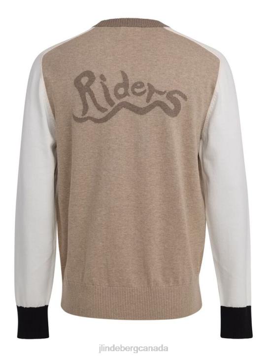 Morgan Color Blocked Sweater Batique Khaki Men J.Lindeberg Clothing 66XF2356 - Image 5