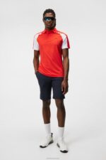 Nial Polo Fiery Red Men J.Lindeberg Clothing 66XF324 - Image 2