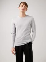 Nigel Silk Wool Sweater Stone Grey Men J.Lindeberg Clothing 66XF2371